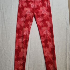 LuLaRoe‎ Vibrant Red Textured Leggings